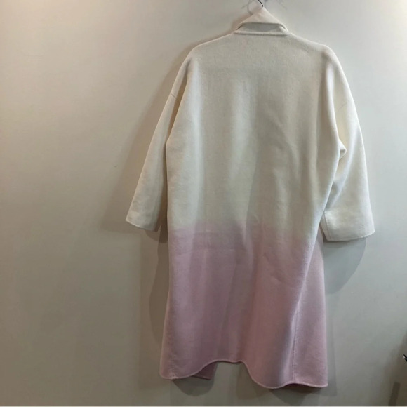 Z/QING Sz XS Oversized Woollen  Ombre Effect Open Front Pockets Collar Coat NEW - Picture 10 of 10